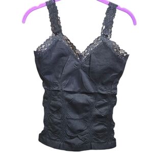 Chic Black Lace Women's Tank Top Free Size